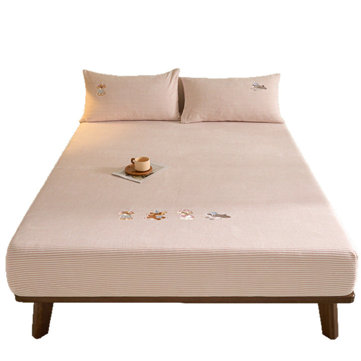 Milk fiber fitted sheet with elastic, winter