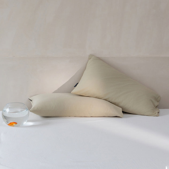 Cotton pillowcases, set of 2, double-layered gauze