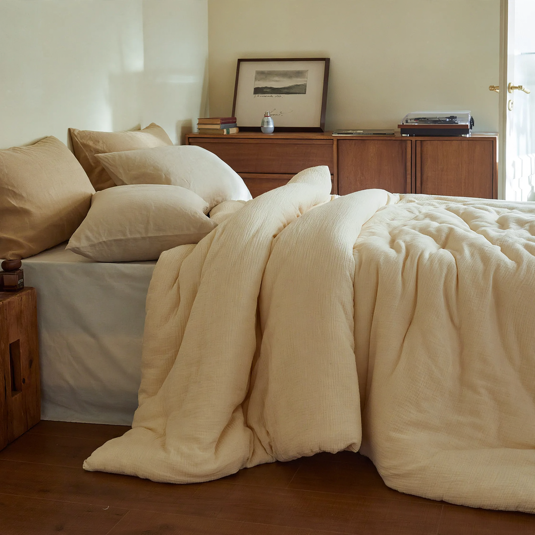 Cotton-linen duvet with soybean fiber filling