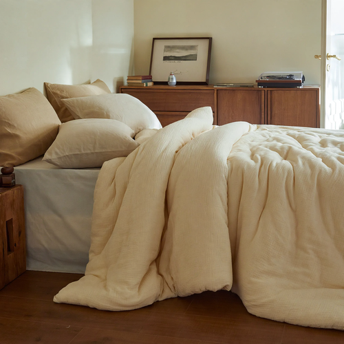 Cotton-linen duvet with soybean fiber filling