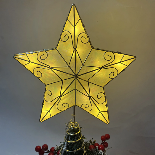 3D Christmas tree topper, star design, metal