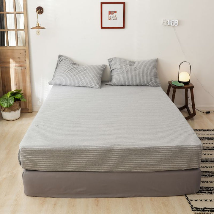 Cotton fitted sheet, single, non-slip