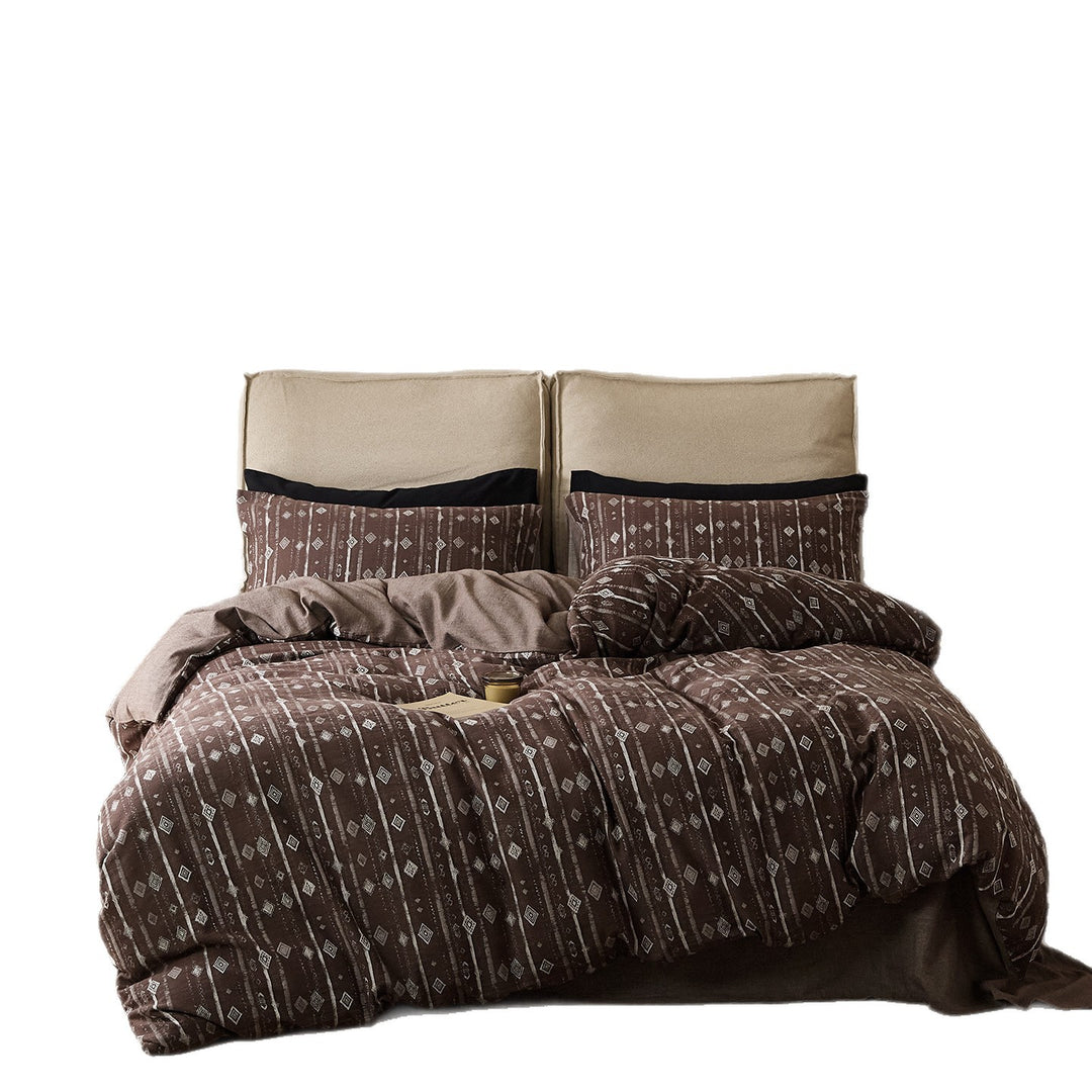 Bedding set, 4-piece, long-staple cotton, vintage pattern