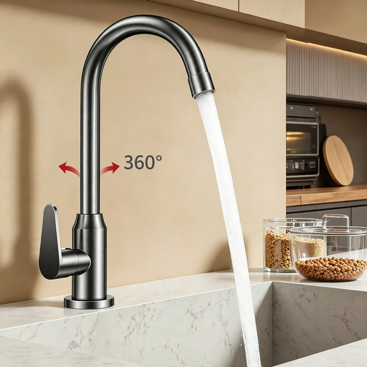 Pull-out kitchen faucet with ceramic valve