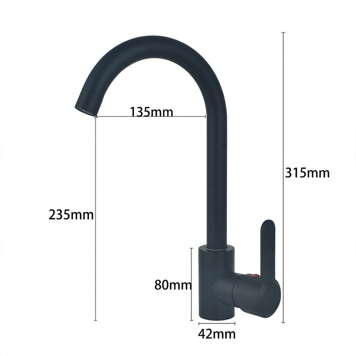 Stainless steel kitchen faucet, mixing or cold water