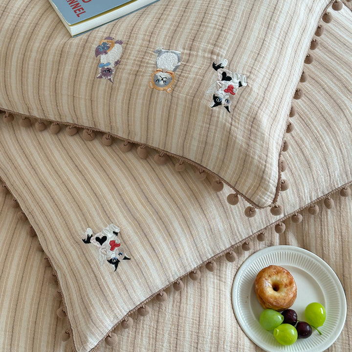 Cotton bedding set, 4-piece, double gauze