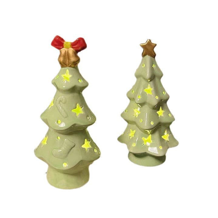 Christmas tree night light made of ceramic