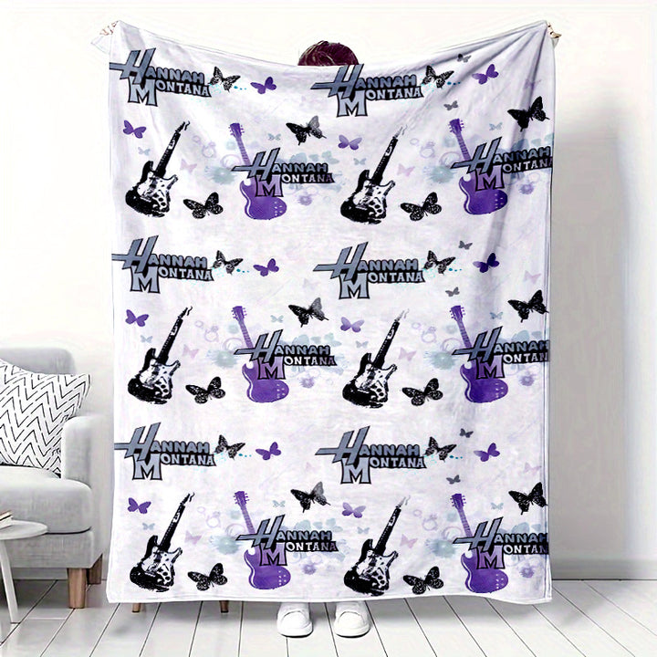 Fleece blanket with digital print, cartoon motif