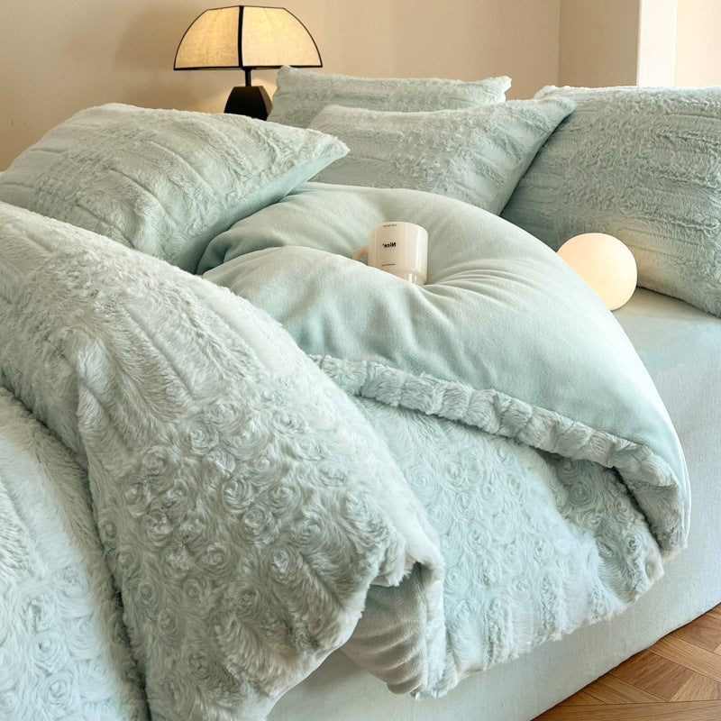 Milk fiber fleece duvet cover set, extra warm