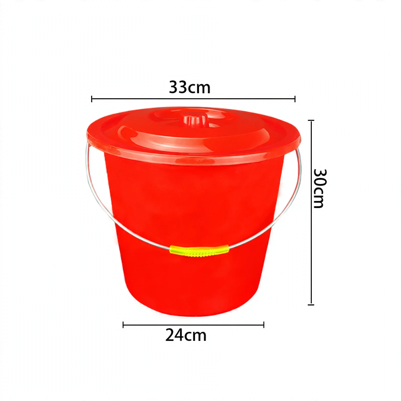 Plastic bucket with handle, various sizes