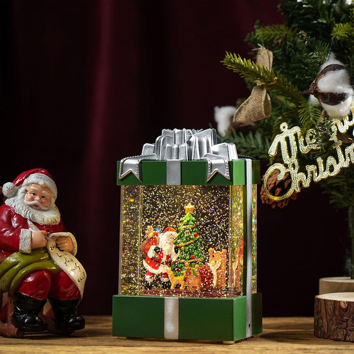 Decorative LED snow globe music box in gift design