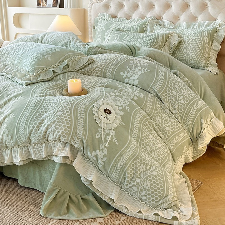 Milk fiber bedding set, 4-piece, for winter