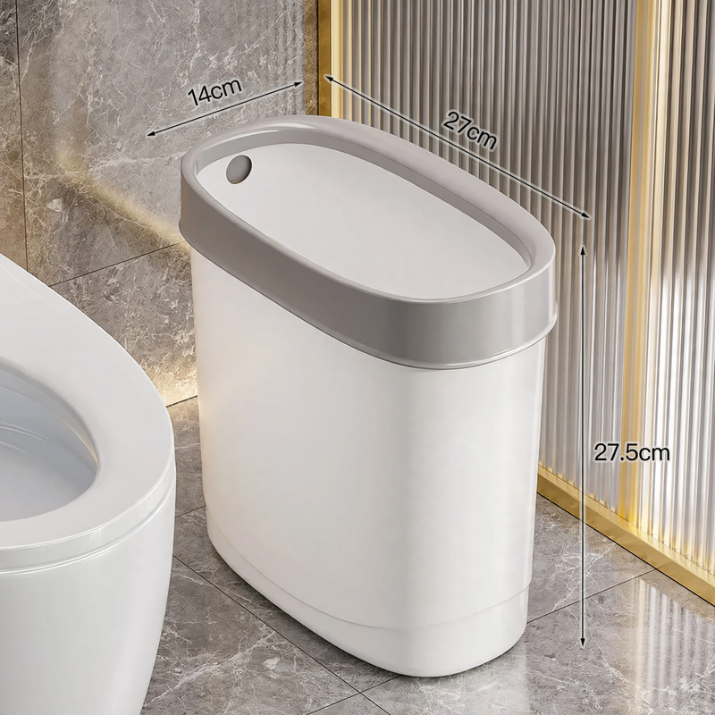 Waste bin, oval, with lid, 12 L