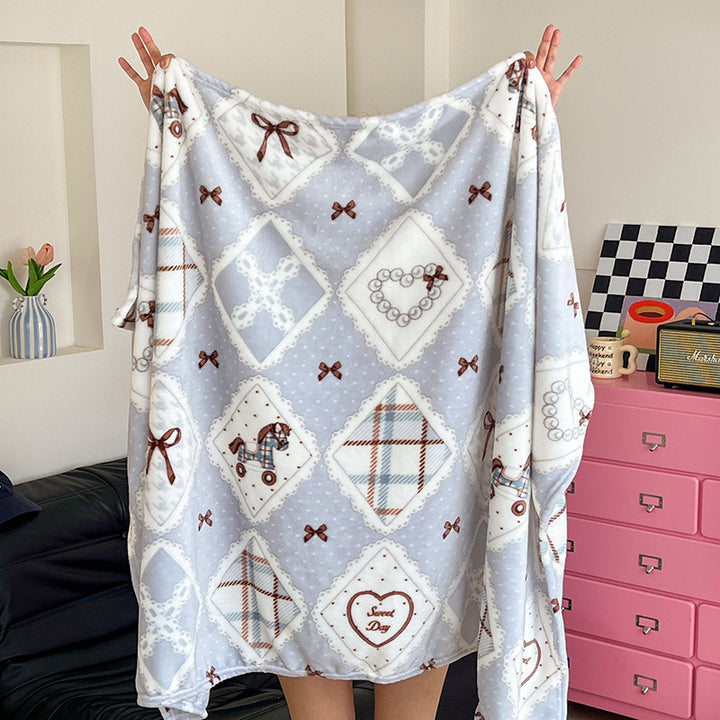 Double-sided coral fleece blanket, various sizes