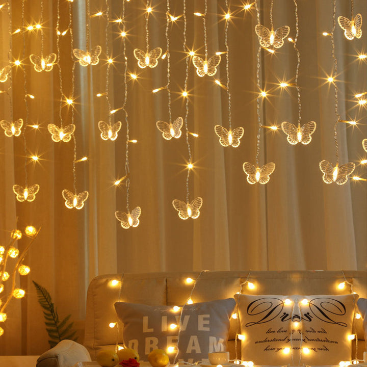 LED curtain lights with various motifs