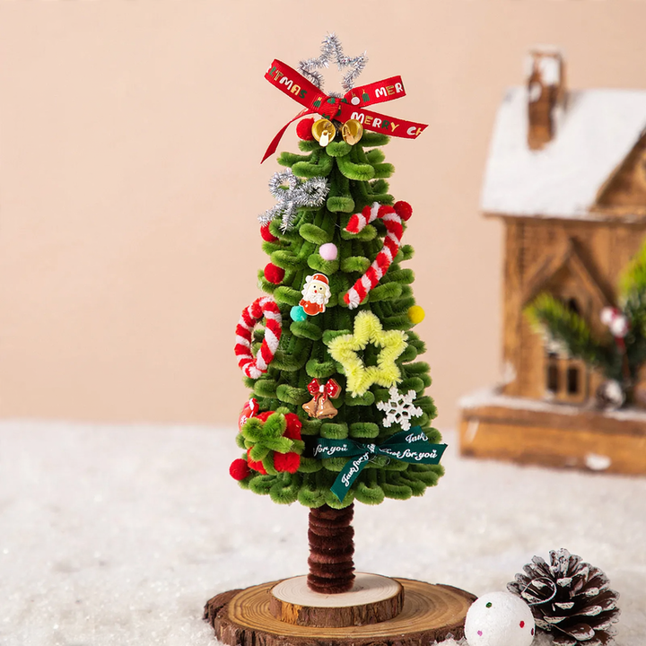 DIY Christmas Tree Table Decoration made of Bendable Plush