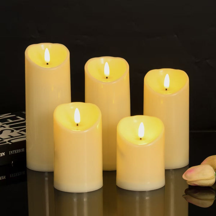 LED Real Wax Candle with Flickering Effect and Remote Control