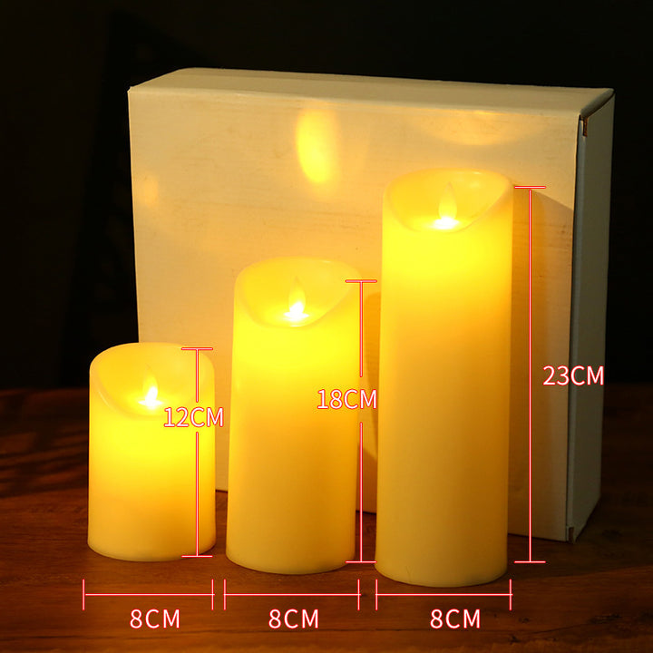 LED stump candle with realistic flicker effect