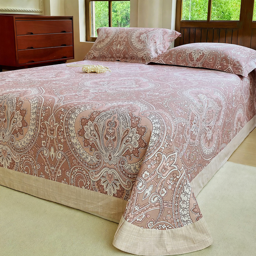 Cotton bed sheet, country house style, washable
