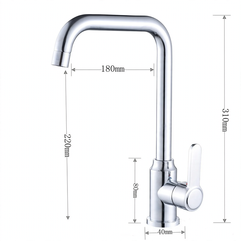 Stainless steel kitchen faucet, mixing or cold water