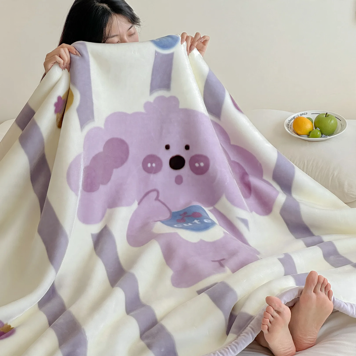 Wool blanket made of raschel, double-layered, usable on both sides