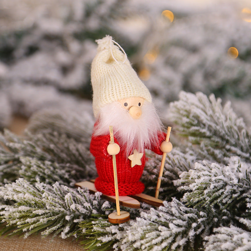 BowLift | Creative Christmas Decoration Wooden Ski Doll