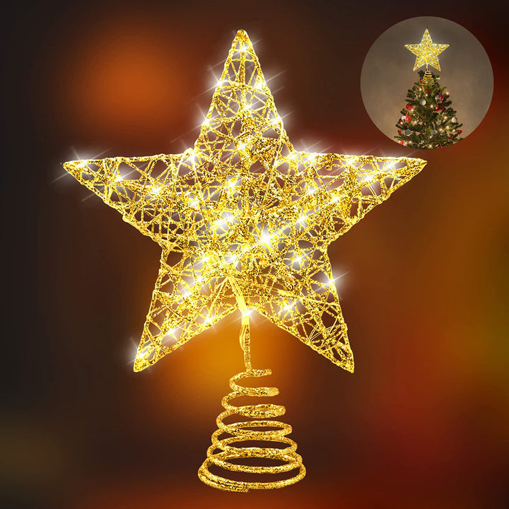 Christmas tree top star with LED light string
