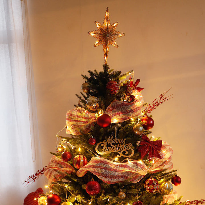 Christmas tree topper star made of iron and fabric