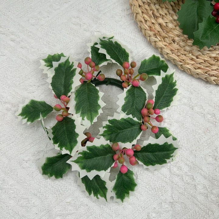 Artificial Christmas wreath for candle holder