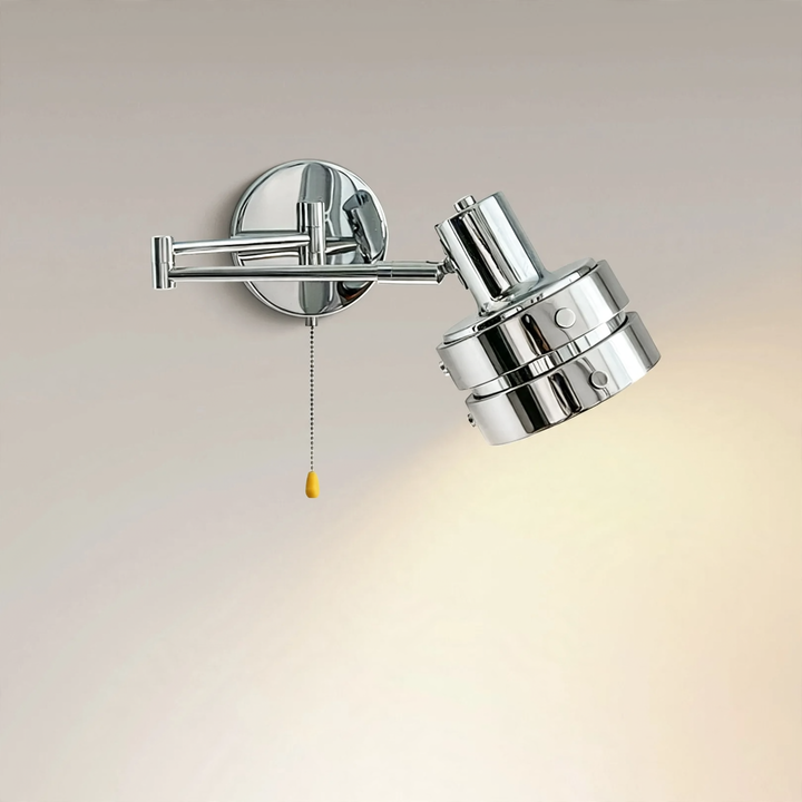 Adjustable wall lamp with swivel arm