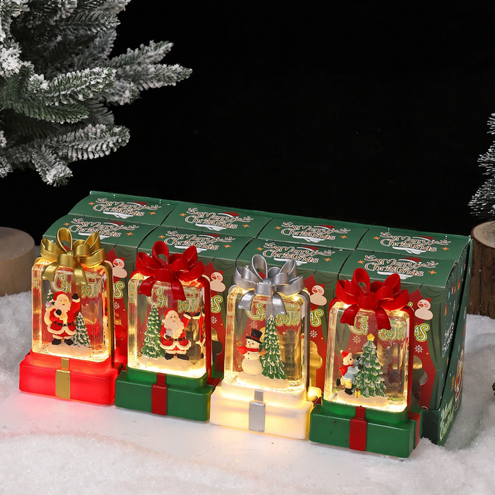 Decorative LED snow globe with Christmas designs