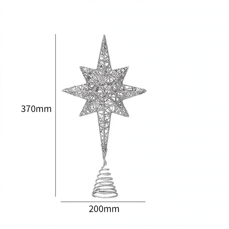 Christmas tree top star, eight-pointed, perforated