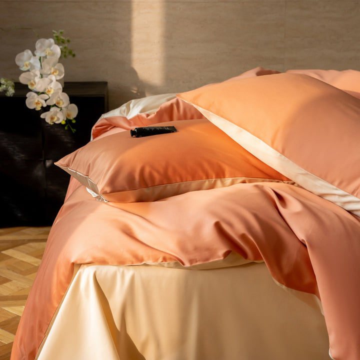 Long-staple cotton bedding in satin weave