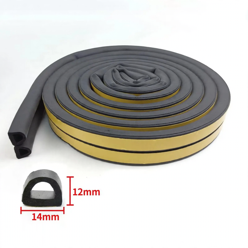 Rubber sealing tape for doors and windows, foam