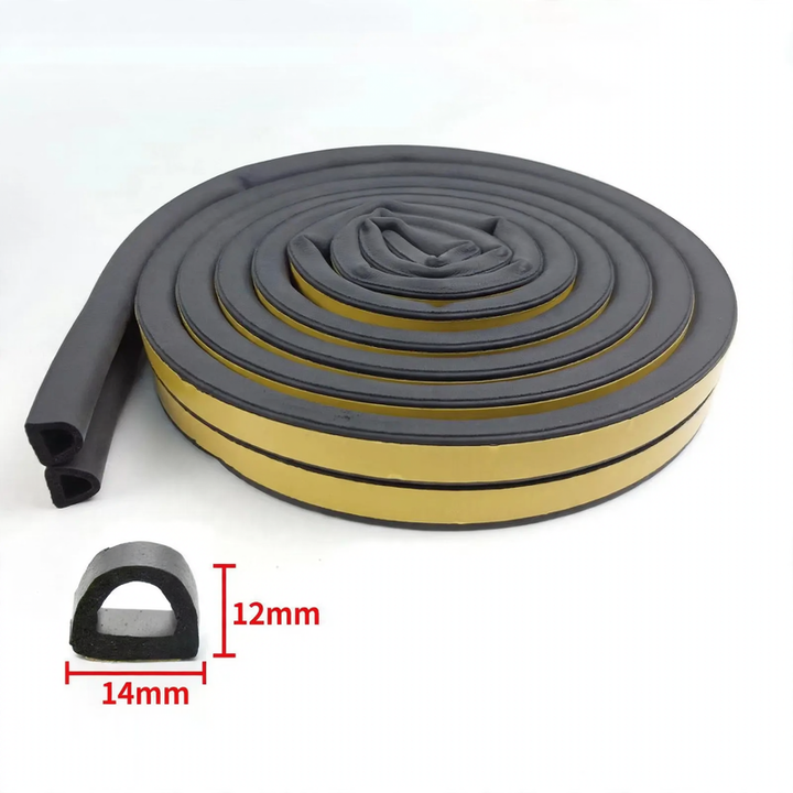 Rubber sealing tape for doors and windows, foam