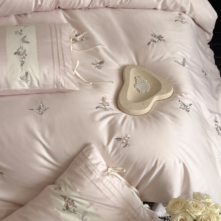 Cotton bed linen set, 100 cotton, embroidered
