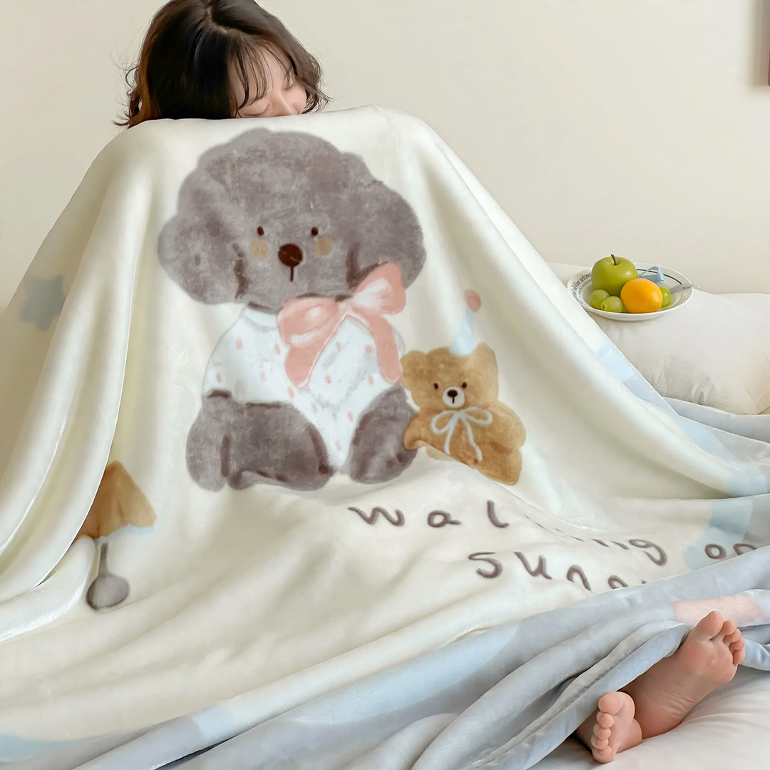 Wool blanket made of raschel, double-layered, usable on both sides
