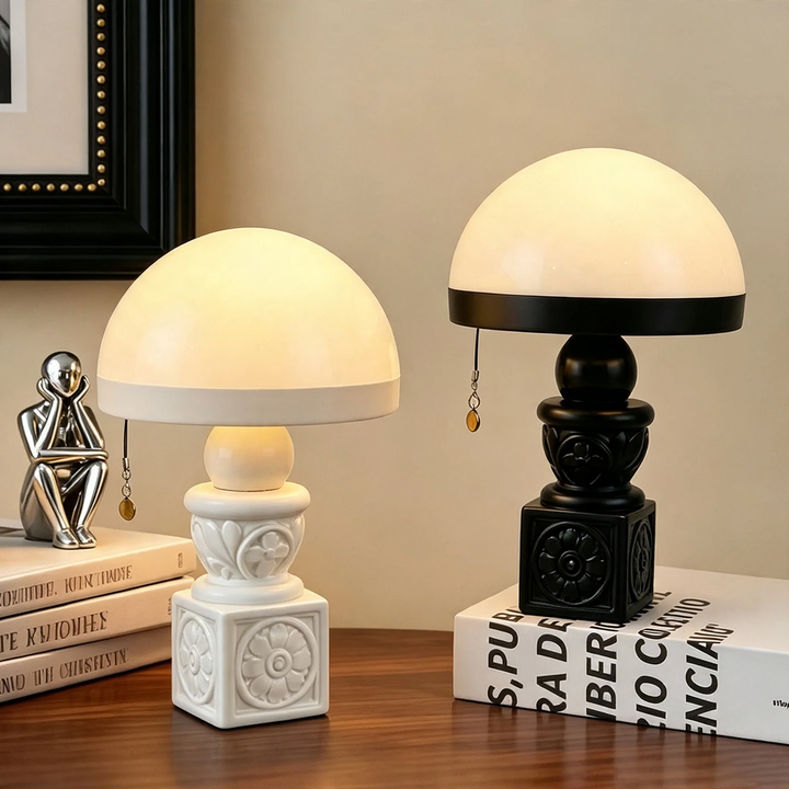 Vintage mushroom lamp with relief pattern