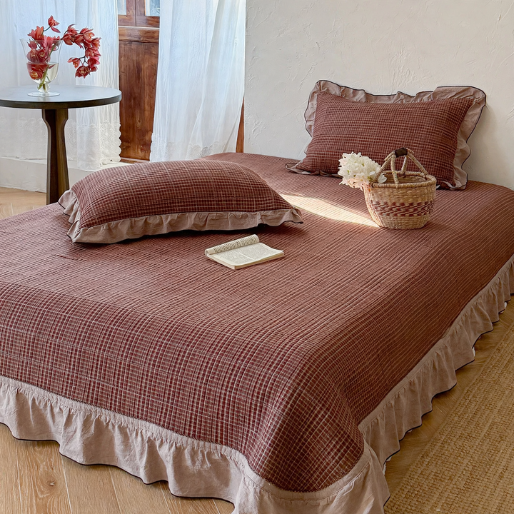 Cotton daybed cover, 1.5 m, check pattern