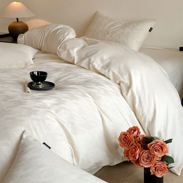 Cotton bedding set, long pile, floral pattern