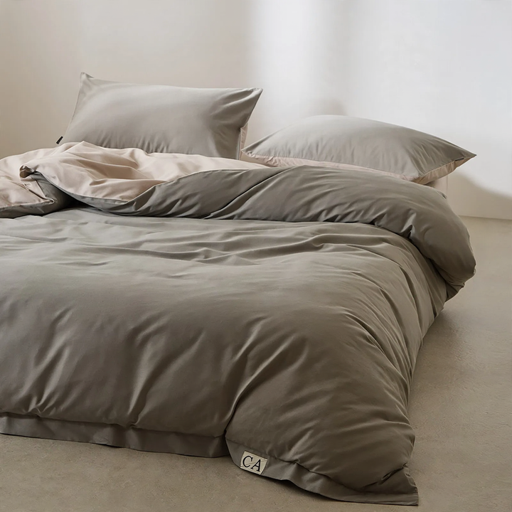 Cotton bedding set, 4-piece, flannel surface