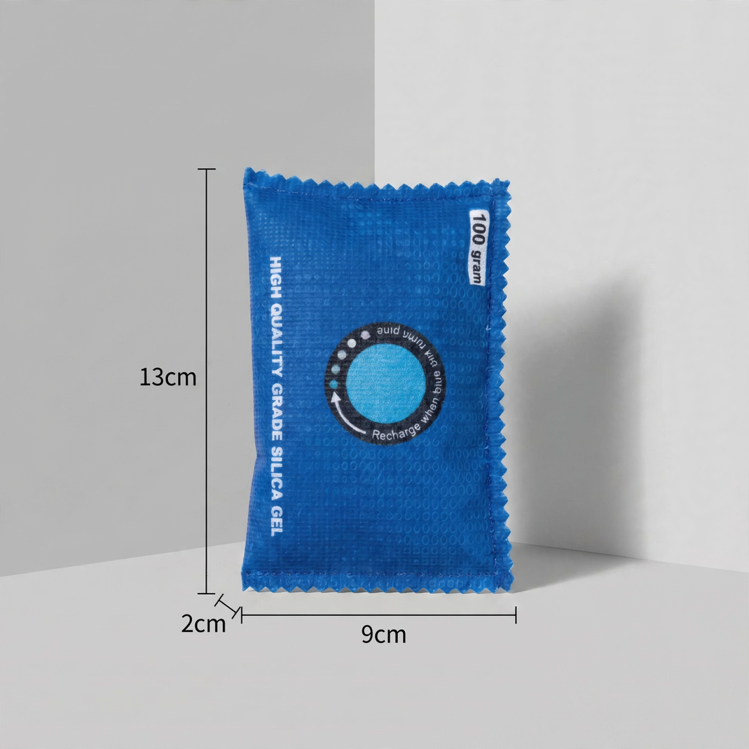 Silica gel moisture absorber for humidity control
