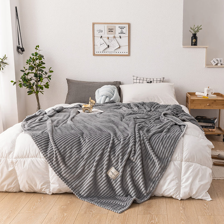 Coral fleece blanket in solid color