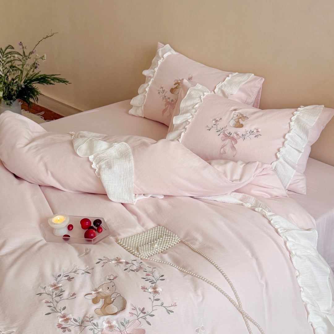 Cotton bedding 4-piece, double-layer gauze fabric