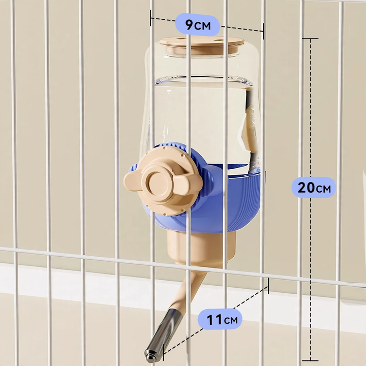 Hanging water and food bowl dispenser made of HIPS plastic