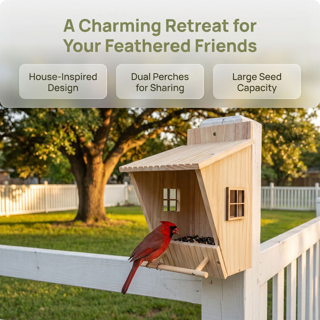 Hanging birdhouse made of pine wood