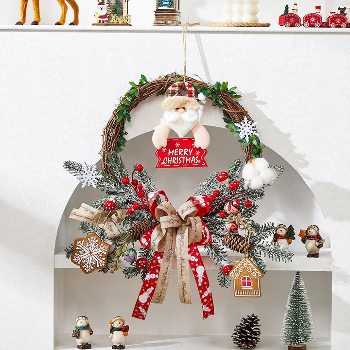 Christmas wreath with natural elements, European style