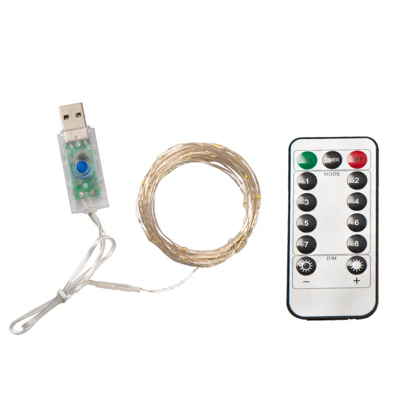 LED Copper Wire String Lights with Manual Control