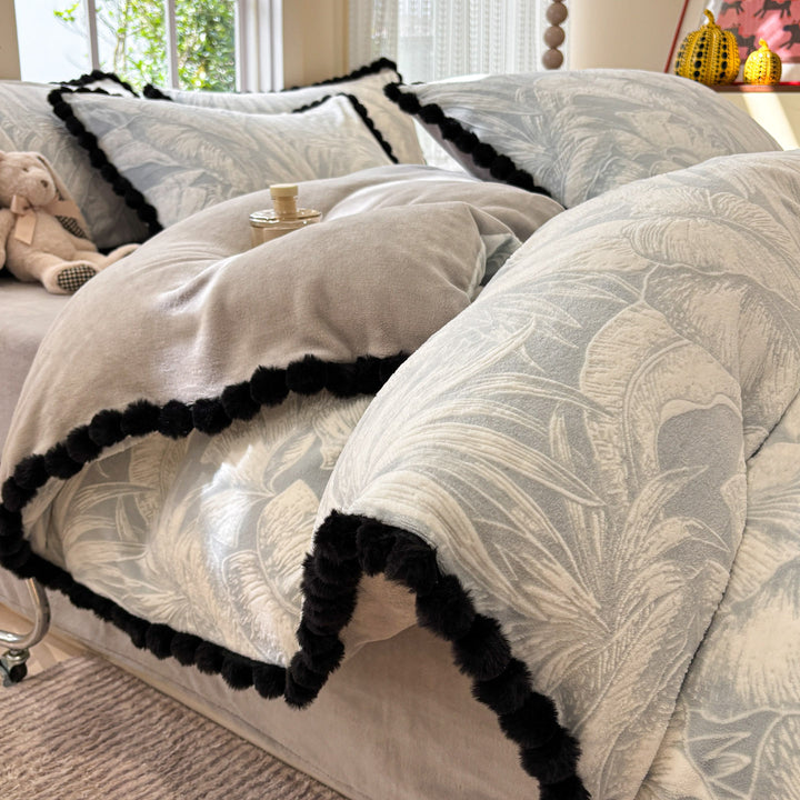 Milk fiber bedding set, autumn/winter, floral pattern