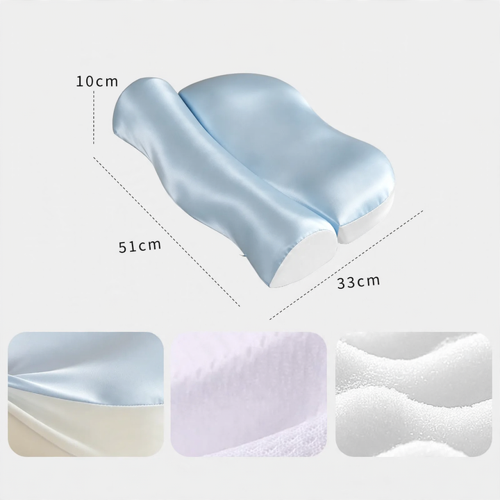 Neck support pillow made of memory foam, B-shape